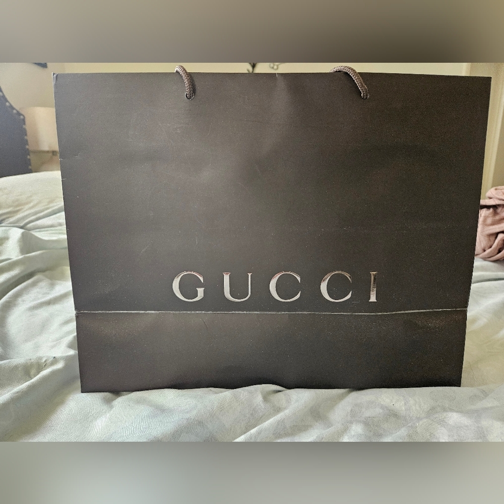 Gucci Dark Brown Shopping Gift/Tote Bag